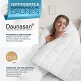 Glückstoff Veren- en donsdekbed 220 x 240 cm, gecertificeerd in Duitsland, dekbed en veren dekbed, bovenbed, slaapdeken, dekbed, zomer- en winterdekbed, dekbed (all-season dekbed)