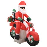Opblaasbare Kerstman op Motor (160 cm) met LED - 60% Korting!