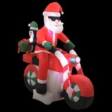Opblaasbare Kerstman op Motor (160 cm) met LED - 60% Korting!