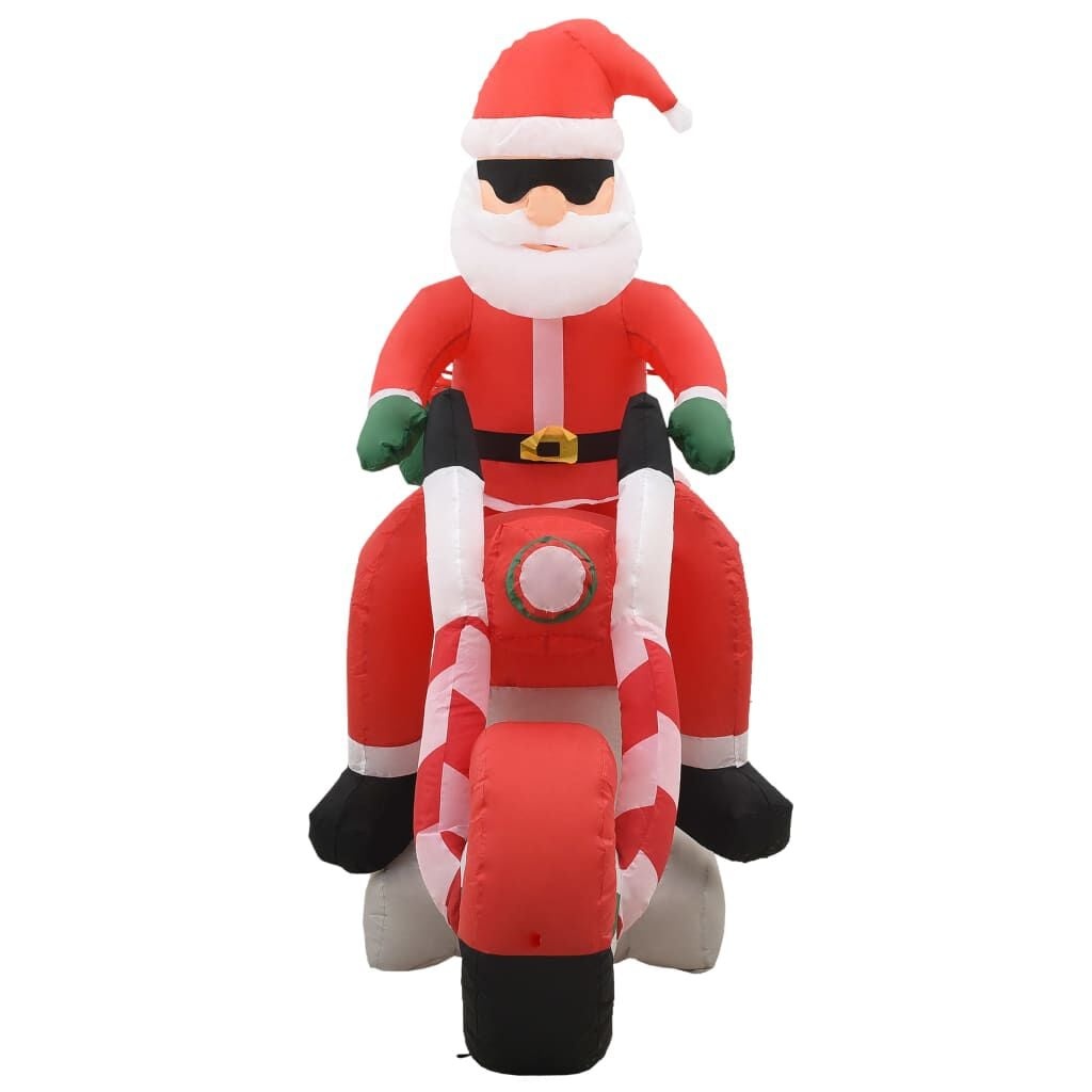 Opblaasbare Kerstman op Motor (160 cm) met LED - 60% Korting!