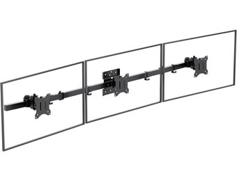 WALI Drievoudige monitor wandhouder voor 17-32 inch, computermonitorarm voor 3 schermen, draaibare kantelbare muurbeugel met montagegaten 75x75/100x100 mm, max. 7 kg per arm