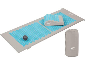 Fitem acupressuurmat met kussen voor massage en ontspanning, ondersteunt rug en nek, geschikt voor fitness, yoga, pilates en herstel, bevordert het welzijn en de ontspanning thuis