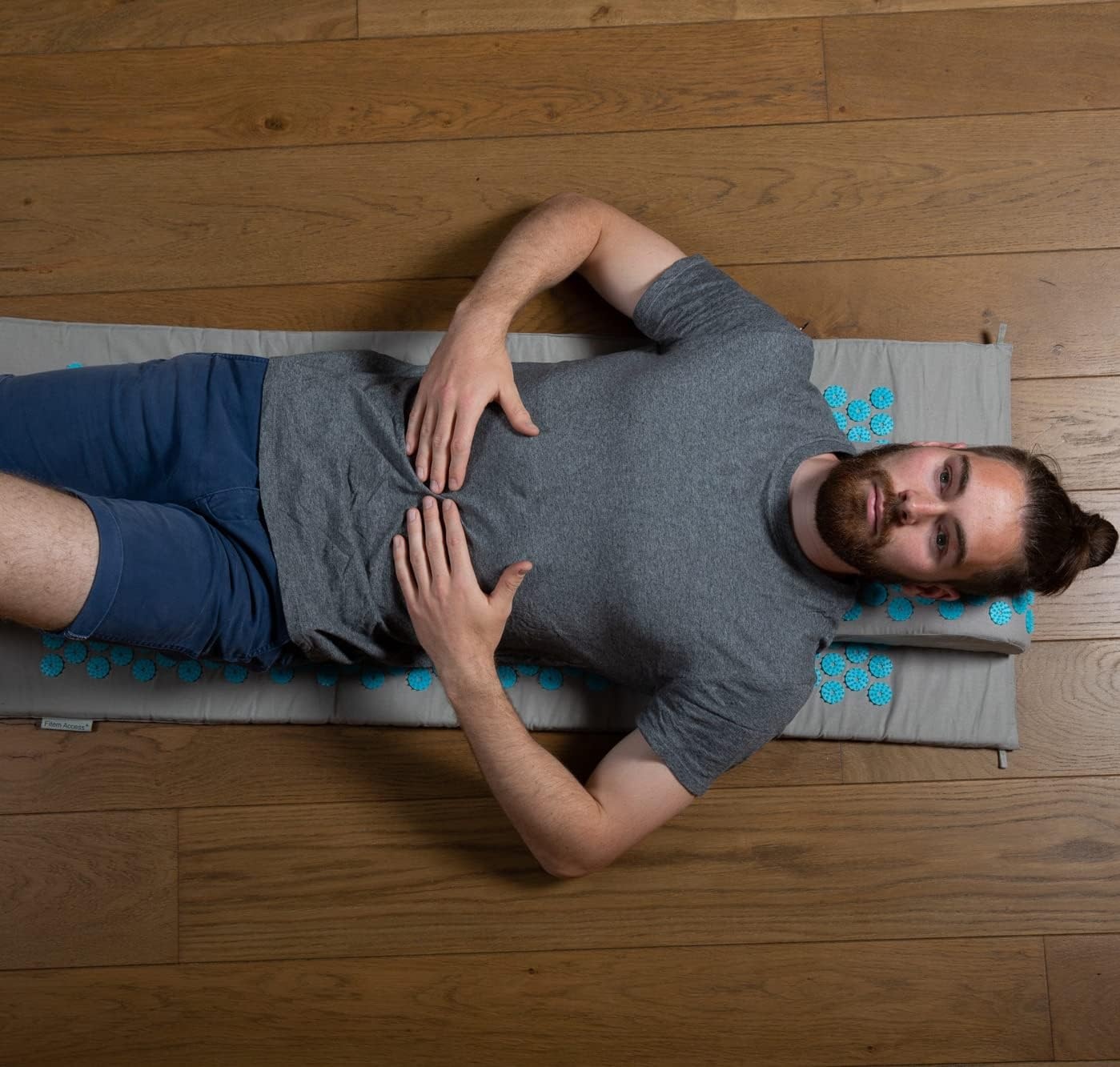 Fitem acupressuurmat met kussen voor massage en ontspanning, ondersteunt rug en nek, geschikt voor fitness, yoga, pilates en herstel, bevordert het welzijn en de ontspanning thuis