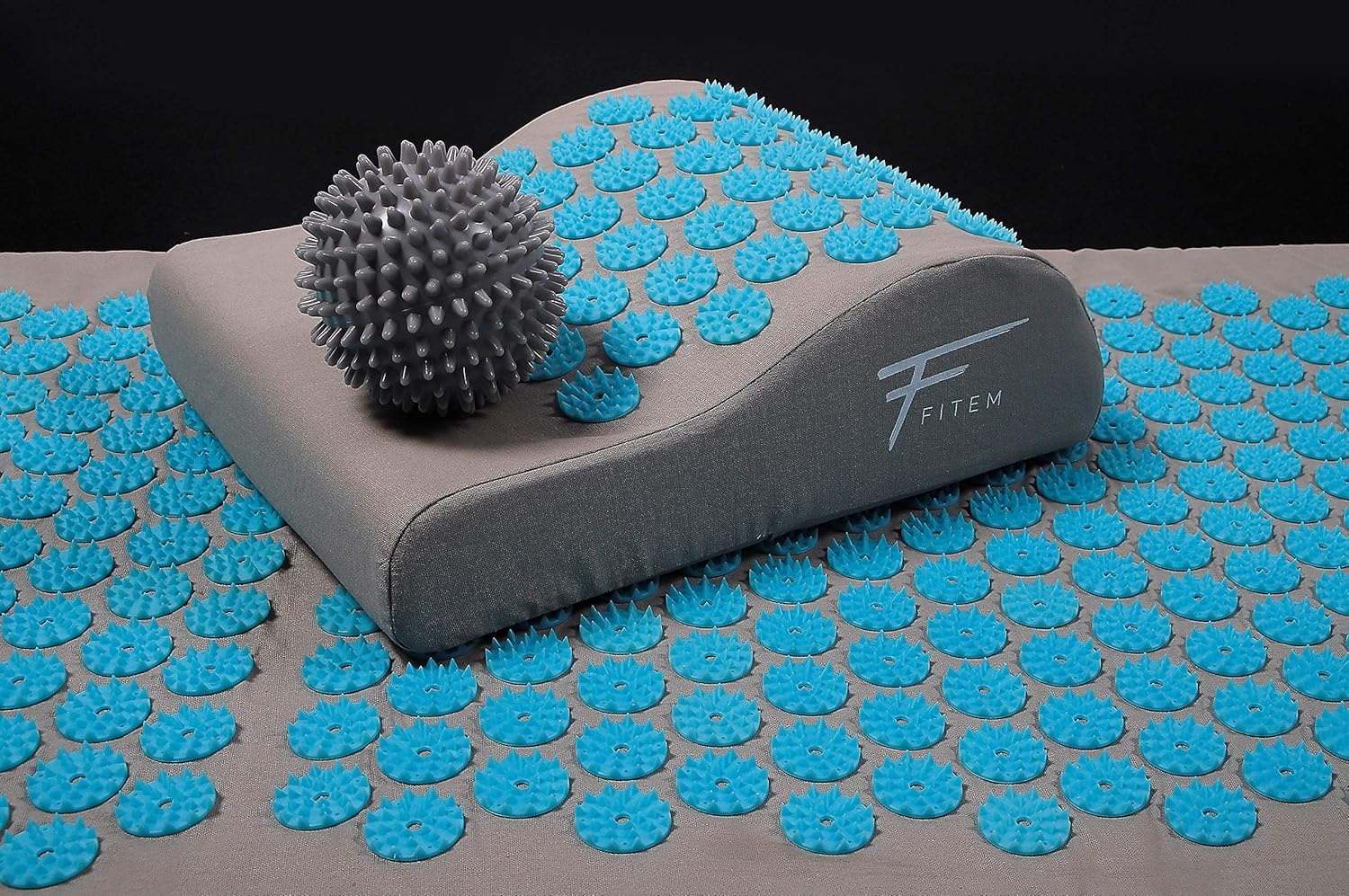 Fitem acupressuurmat met kussen voor massage en ontspanning, ondersteunt rug en nek, geschikt voor fitness, yoga, pilates en herstel, bevordert het welzijn en de ontspanning thuis