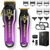 SUPRENT PRO Professionele kapper tondeuse - draadloze, borstelloze motor en DLC-gecoat mes - Zero Gap Trimmer - Geschenkset (paars)