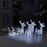 vidaXL Kerstdecoratie Rendieren & Slee: 47% Korting!