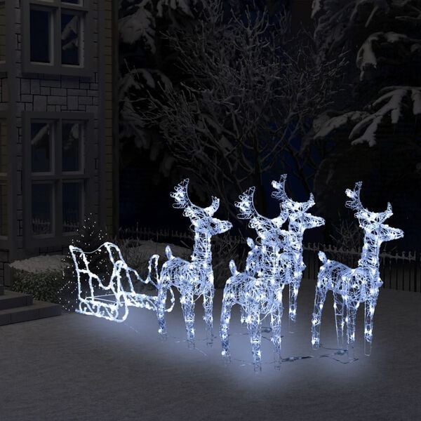 vidaXL Kerstdecoratie Rendieren & Slee: 47% Korting!