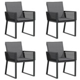 vidaXL Tuinstoelen 4 st. Poly Rattan Zwart (47% Korting!)