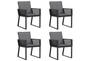 vidaXL Tuinstoelen met kussens (4 st.) polyrattan - 35% korting!