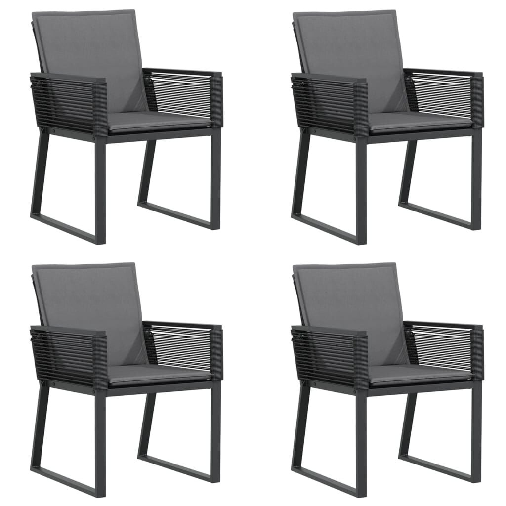 vidaXL Tuinstoelen 4 st. Poly Rattan Zwart (47% Korting!)