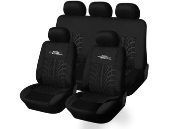AUTOYOUTH Autostoelhoezen Universele Pasvorm Volledige Set Autostoel Beschermers Bandensporen Autostoel Accessoires (Zwart)