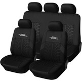 AUTOYOUTH Autostoelhoezen Universele Pasvorm Volledige Set Autostoel Beschermers Bandensporen Autostoel Accessoires (Zwart)