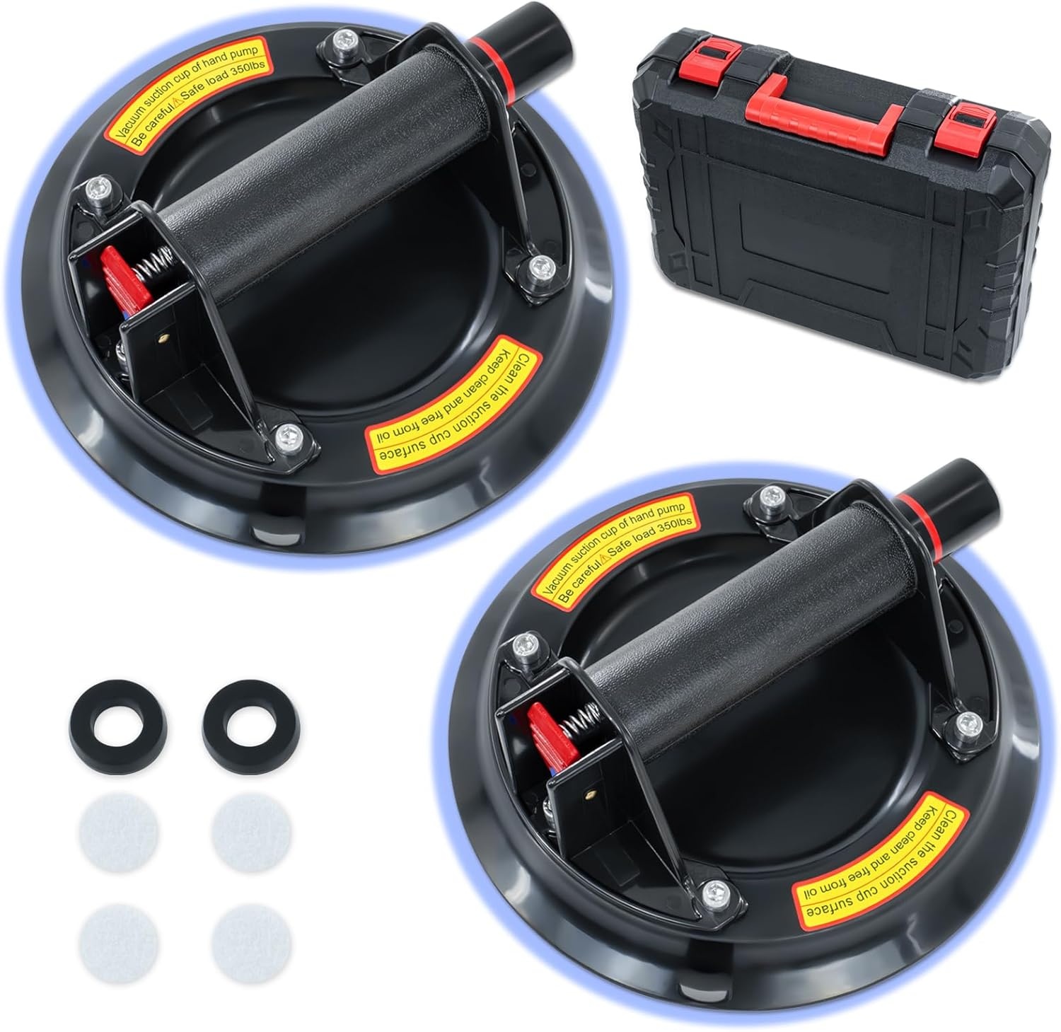 2x Vacuüm Glaslifter 8.2 inch - 200 kg Draagvermogen - Inclusief Gereedschapskist