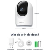 GNCC 2K 3MP Camera Beveiliging WiFi voor Binnen, 360°, IR-Nachtzicht, Twee-weg Audio, Bewegingsdetectie, APP-meldingen, Geschikt voor Baby's/Huisdieren/Familie, Compatibel met Alexa(Alleen 2,4 GHz)