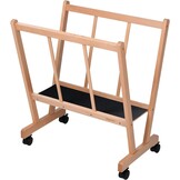 MEEDEN Houten groot afdrugrek met wielen - opbergrek voor kunstenaars en displays - premium kunst droogrek - opslag voor canvas, prints, panelen, posters, geschikt voor kunstwerken tot 47", natuurlijk