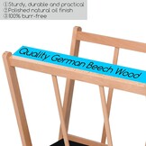 MEEDEN Houten groot afdrugrek met wielen - opbergrek voor kunstenaars en displays - premium kunst droogrek - opslag voor canvas, prints, panelen, posters, geschikt voor kunstwerken tot 47", natuurlijk