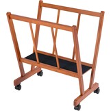 MEEDEN Houten groot afdrugrek met wielen - opbergrek voor kunstenaars en displays - premium kunst droogrek - opslag voor canvas, prints, panelen, posters, geschikt voor kunstwerken tot 47", natuurlijk