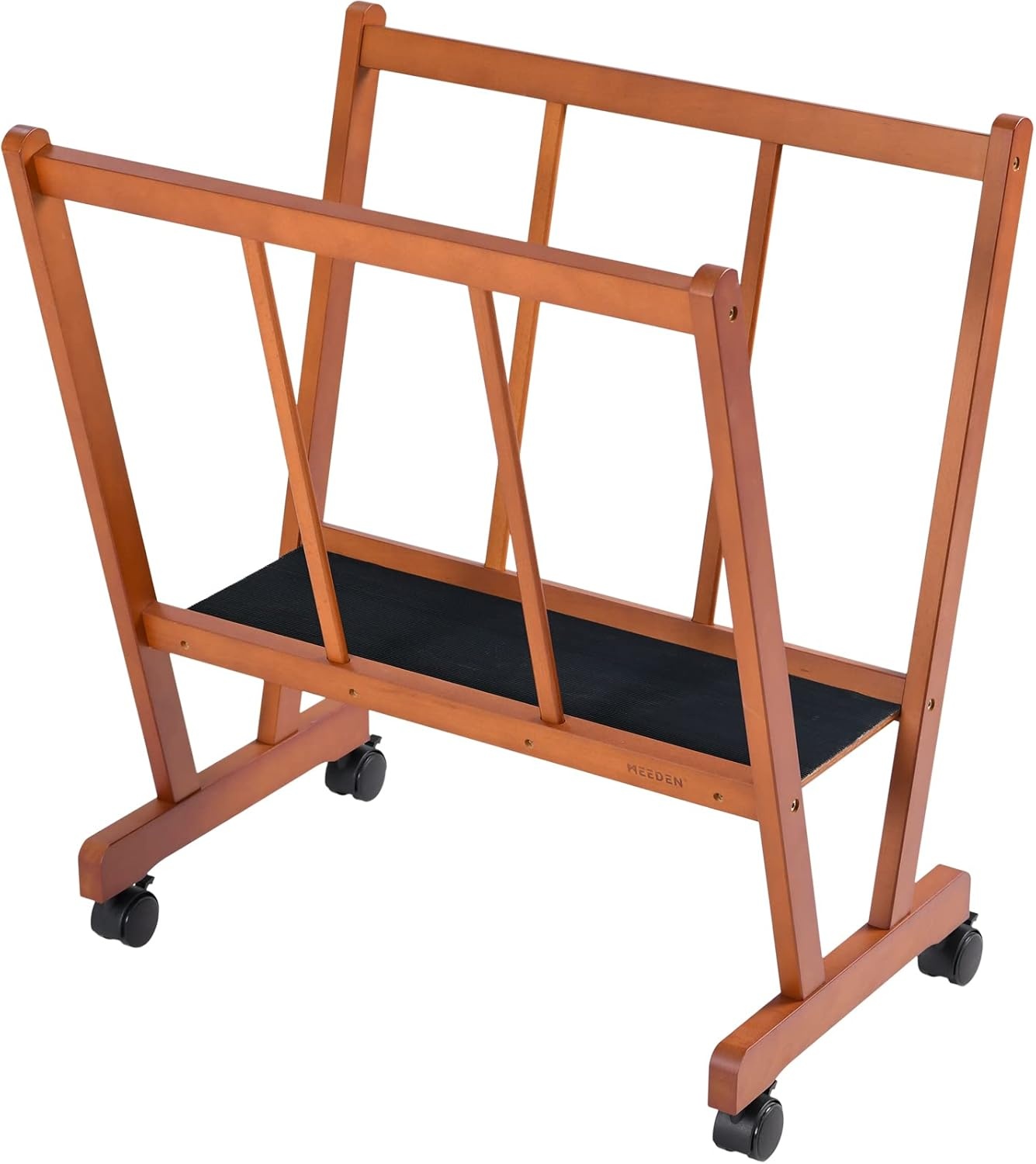 MEEDEN Houten groot afdrugrek met wielen - opbergrek voor kunstenaars en displays - premium kunst droogrek - opslag voor canvas, prints, panelen, posters, geschikt voor kunstwerken tot 47", natuurlijk