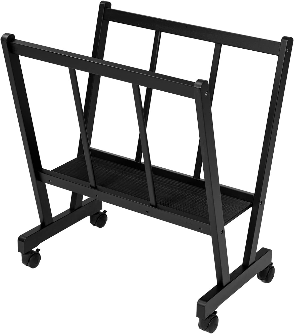 MEEDEN Houten groot afdrugrek met wielen - opbergrek voor kunstenaars en displays - premium kunst droogrek - opslag voor canvas, prints, panelen, posters, geschikt voor kunstwerken tot 47", natuurlijk