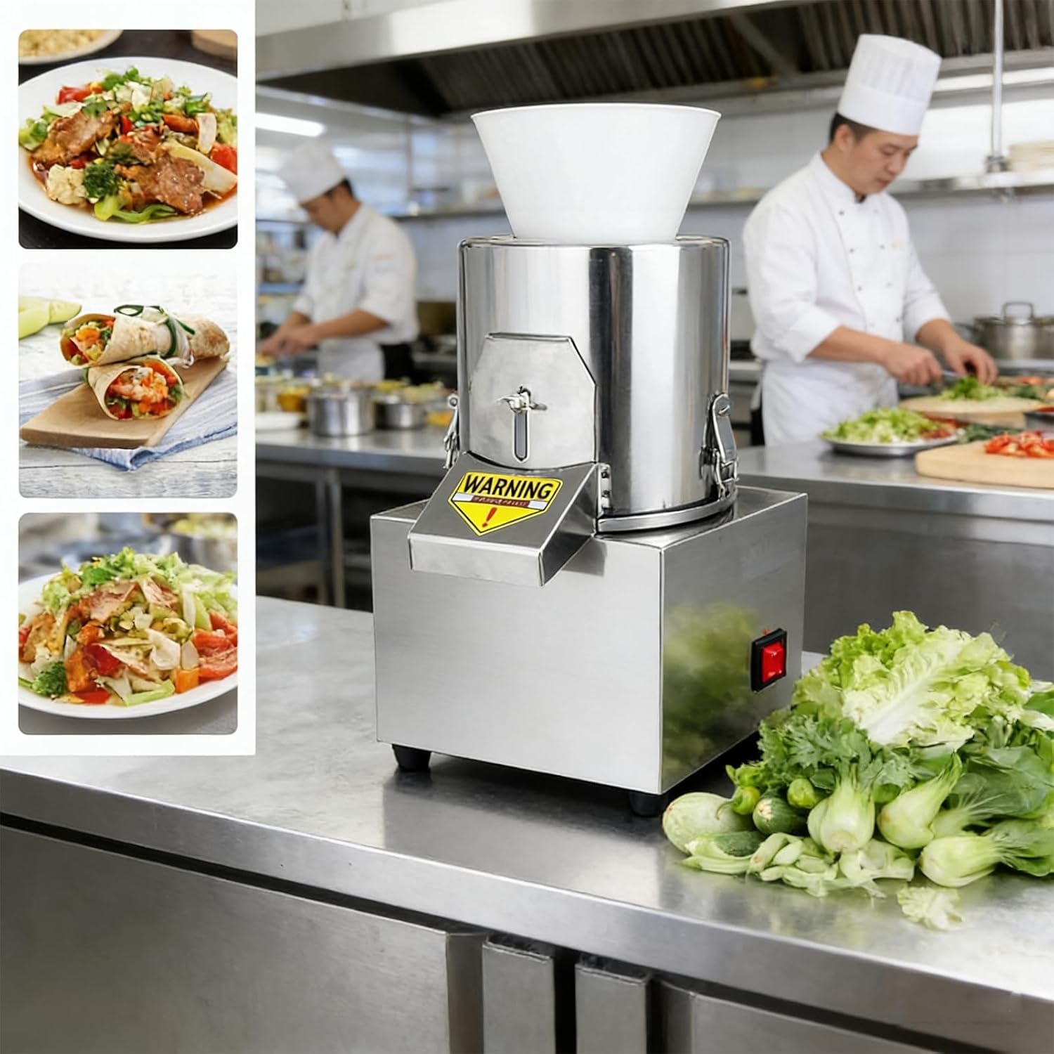 Elektrische groentehaker, 400 W, 60 kg/u, roestvrij staal, universele hakmolen voor groenten, vlees, restaurant en keuken
