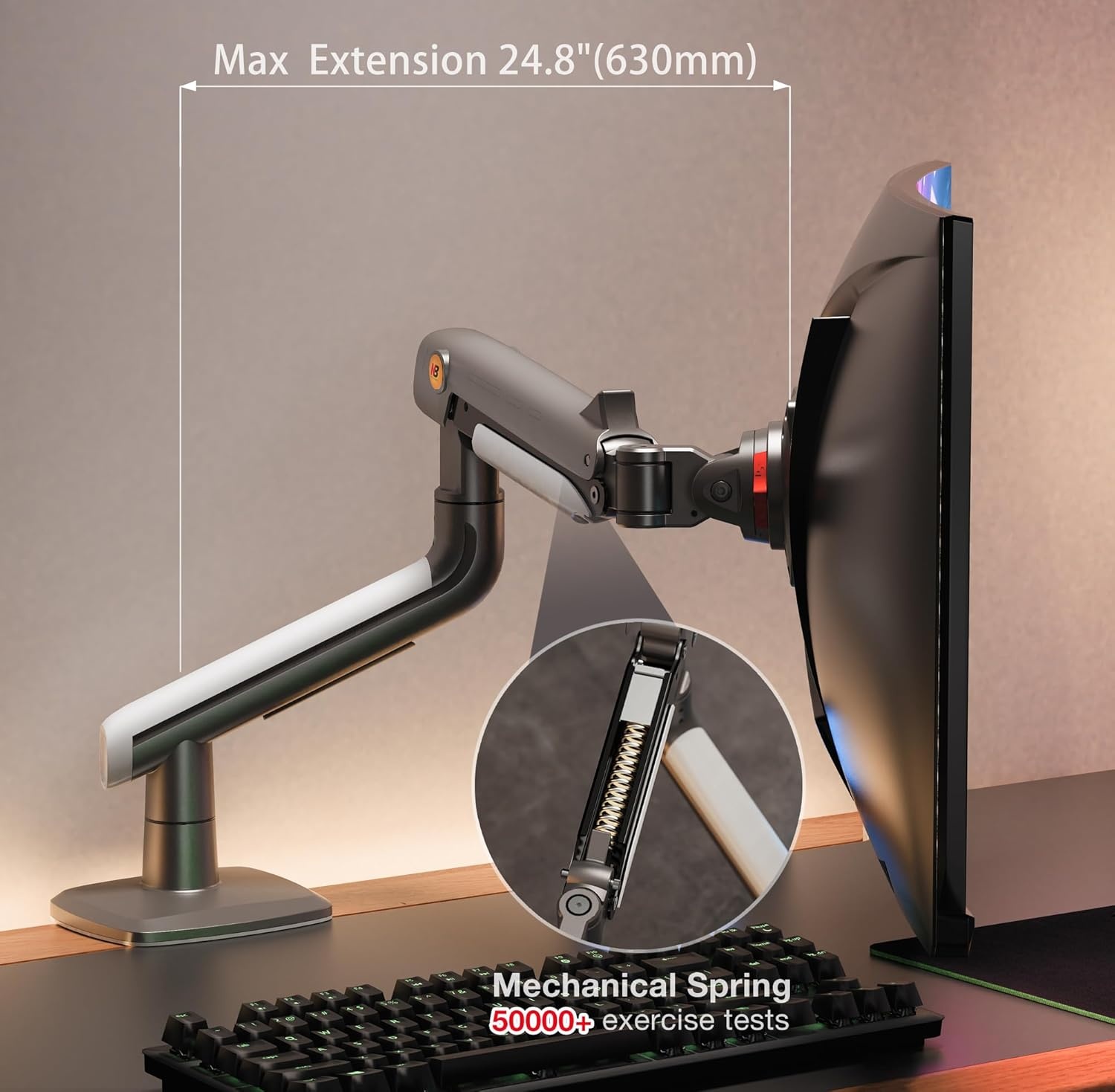 Monitorarm Gaming 27-50" 18kg VESA 75/100mm - 59% Korting!