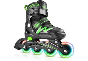 Verstelbare Inline Skates Zwart/Groen M - 28% Korting!