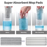 JOYMOOP Dweil Mop Set voor Platte Vloeren met Emmer en Wringer, Handsfree Reinigingssysteem met 3 Wasbare Microvezelpads, Geschikt voor Nat en Droog Gebruik
