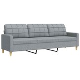 vidaXL Driezitsbank 210 cm stof lichtgrijs - 35% Korting!