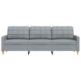 vidaXL Driezitsbank 210 cm stof lichtgrijs - 35% Korting!