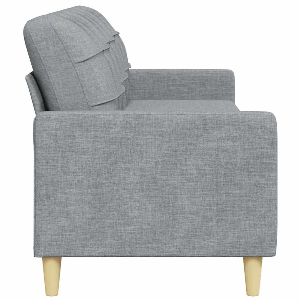 vidaXL Driezitsbank 210 cm stof lichtgrijs - 35% Korting!