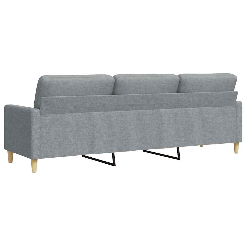 vidaXL Driezitsbank 210 cm stof lichtgrijs - 35% Korting!