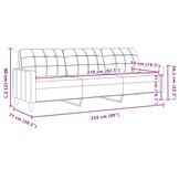 vidaXL Driezitsbank 210 cm stof lichtgrijs - 35% Korting!