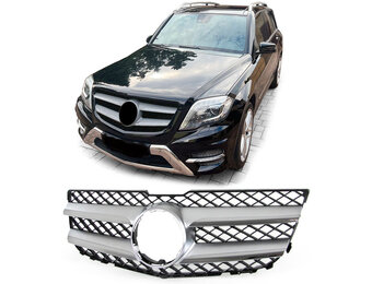 Sport Grille Mercedes GLK X204 2012-2015 - Zwart Zilver Chroom (55% Korting)