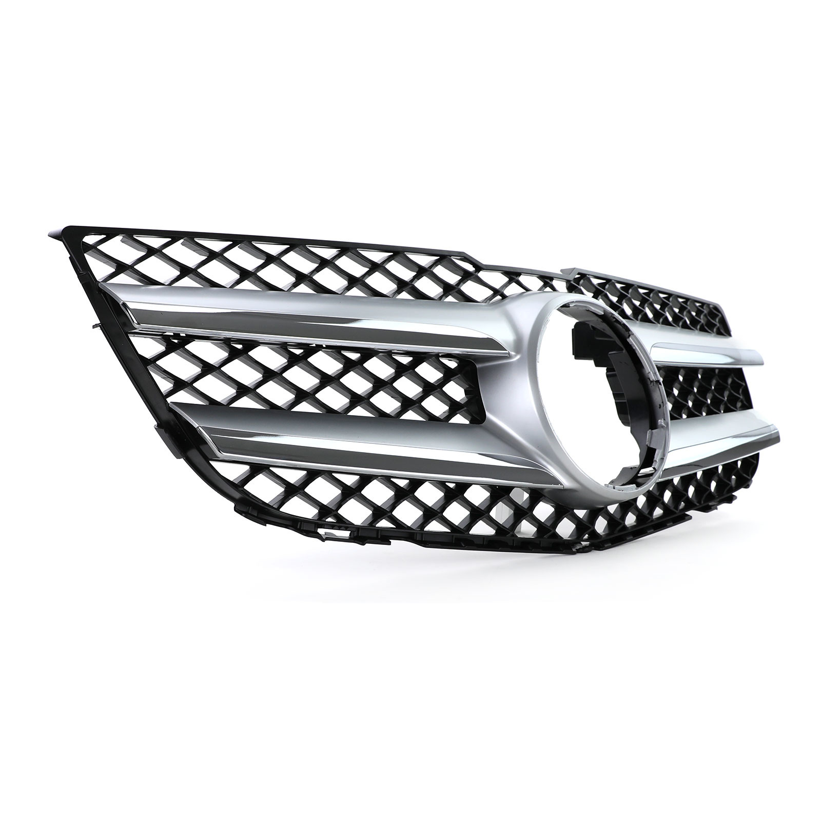 Sport Grille Mercedes GLK X204 2012-2015 - Zwart Zilver Chroom (55% Korting)