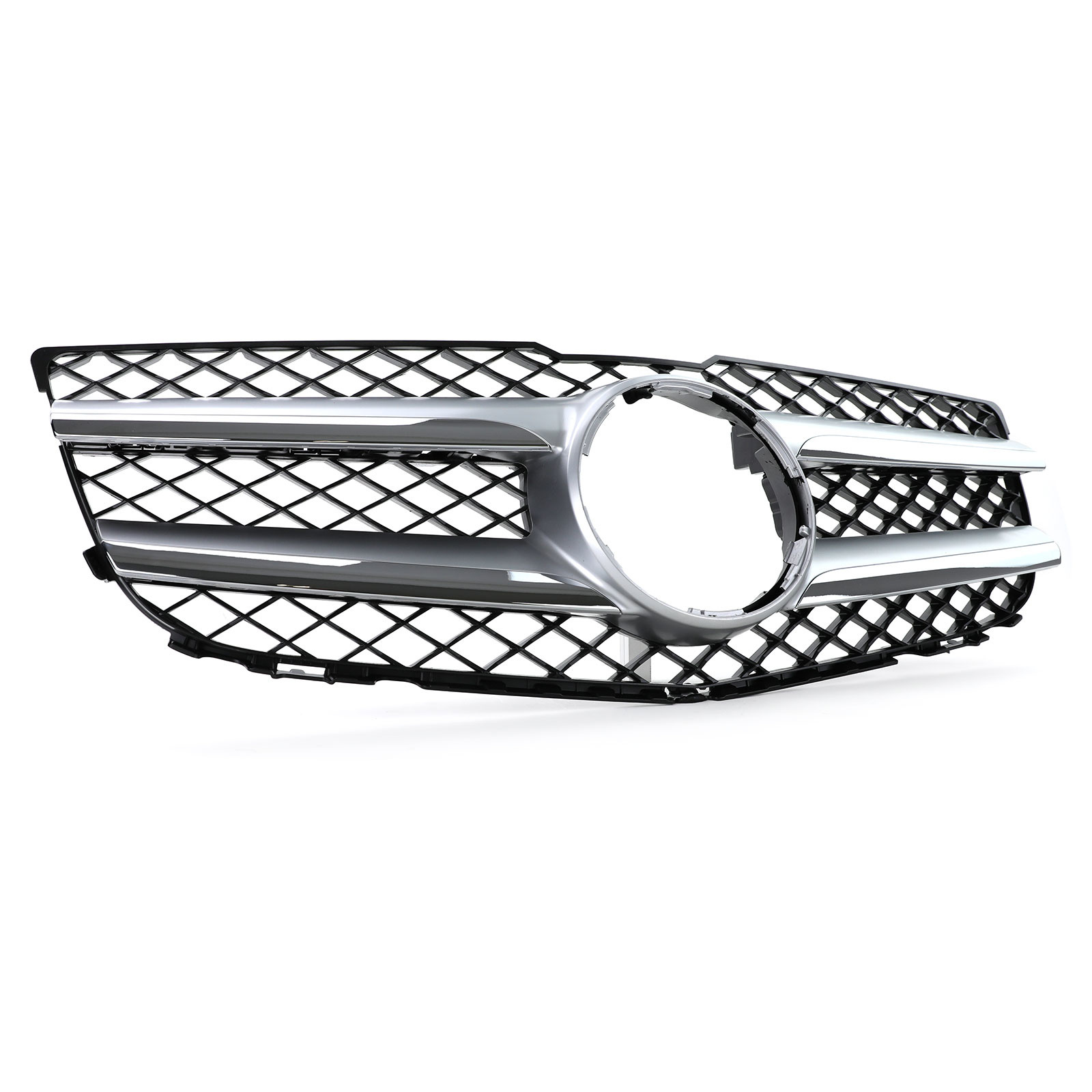 Sport Grille Mercedes GLK X204 2012-2015 - Zwart Zilver Chroom (55% Korting)