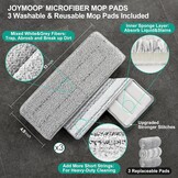 JOYMOOP Vloermop met Wringer en 3 Microvezelpads - Handsfree Reiniging