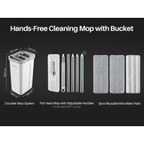 JOYMOOP Vloermop met Wringer en 3 Microvezelpads - Handsfree Reiniging