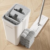 JOYMOOP Vloermop met Wringer en 3 Microvezelpads - Handsfree Reiniging
