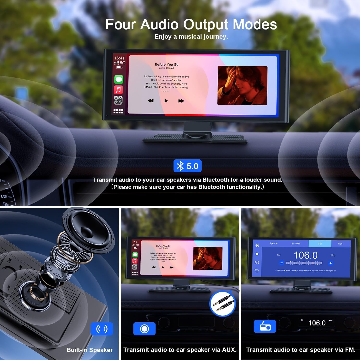 Auto Scherm met Draadloos CarPlay/Android Auto & Camera - 41% Korting