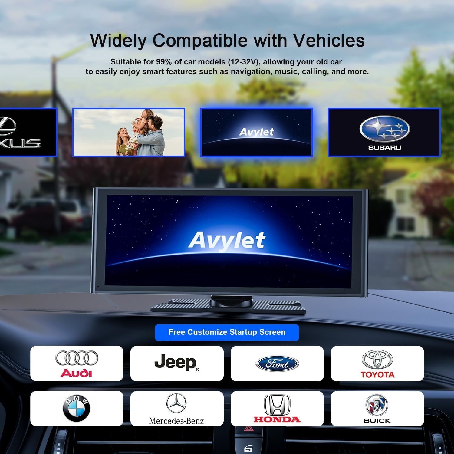 Auto Scherm met Draadloos CarPlay/Android Auto & Camera - 41% Korting