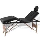 vidaXL Massagetafel Inklapbaar Hout Zwart (54% Korting)