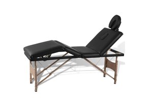 vidaXL Massagetafel Inklapbaar Hout Zwart (54% Korting)
