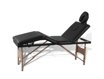 vidaXL Massagetafel Inklapbaar Hout Zwart (54% Korting)