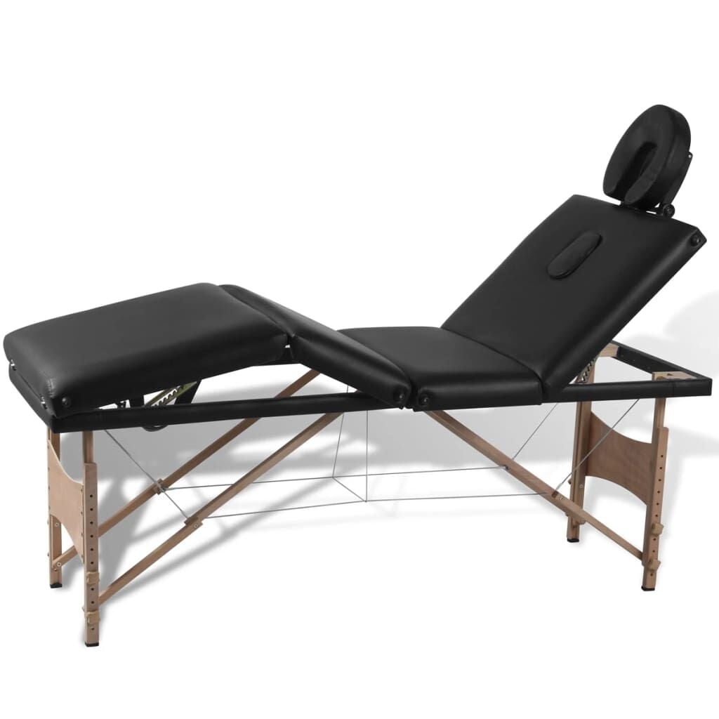 vidaXL Massagetafel Inklapbaar Hout Zwart (54% Korting)