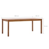 vidaXL Eettafel Grenenhout Honingbruin 180x90x73cm (55% Korting)