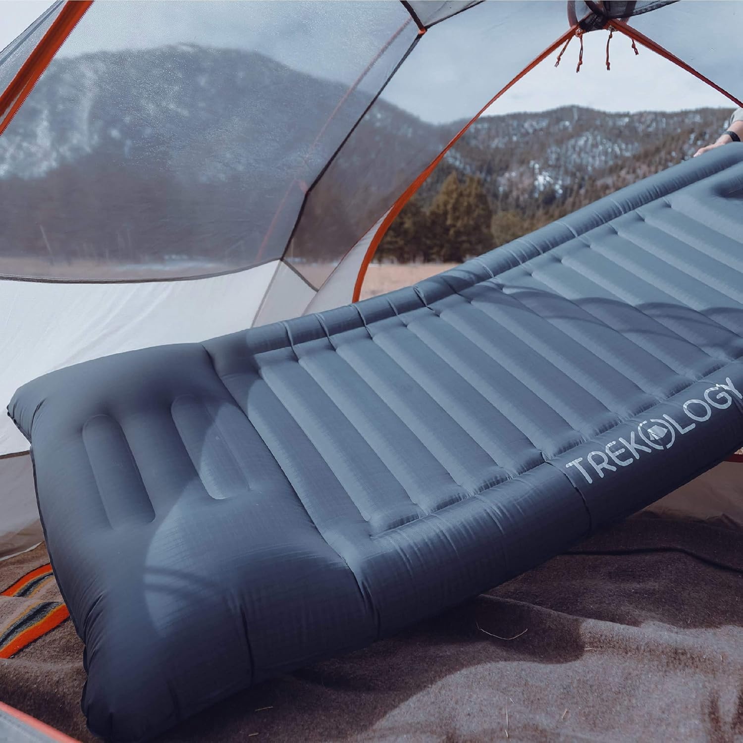 TREKOLOGY Zelfopblazende campingmat, slaapmat om te slapen, opblaasbare campingmatras, zelfopblazende matras, ultralicht, slaapmat, opblaasbare campingmat, 186 cm x 76 cm x 12,5 cm