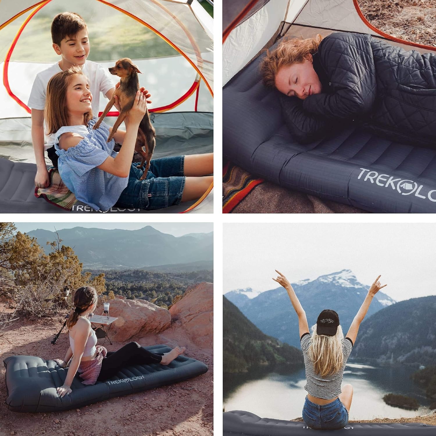 TREKOLOGY Zelfopblazende campingmat, slaapmat om te slapen, opblaasbare campingmatras, zelfopblazende matras, ultralicht, slaapmat, opblaasbare campingmat, 186 cm x 76 cm x 12,5 cm