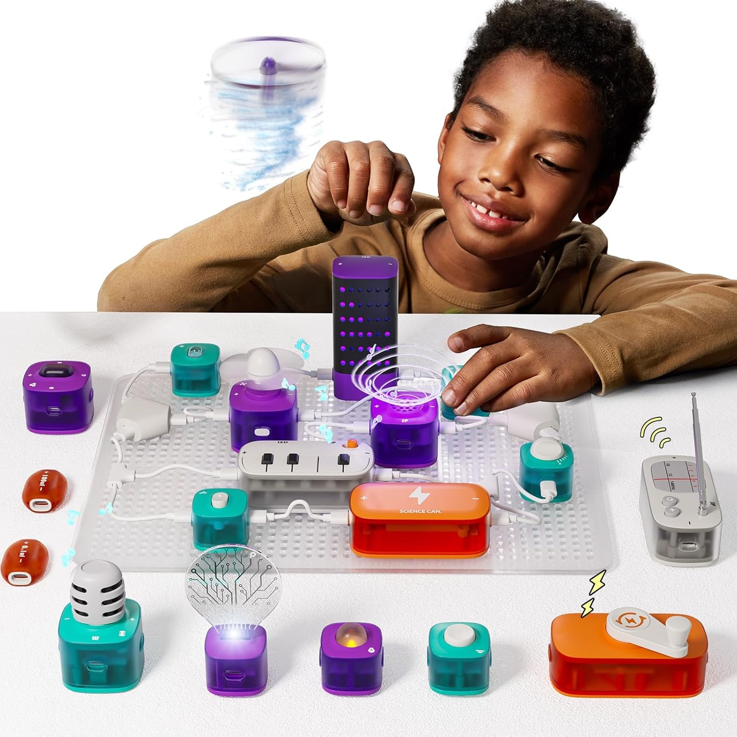 STEM Elektronica Kit voor Kinderen 8-12 Jaar met Bouwstenen, 80 Experimenten