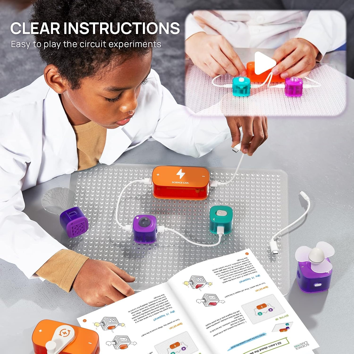 STEM Elektronica Kit voor Kinderen 8-12 Jaar met Bouwstenen, 80 Experimenten