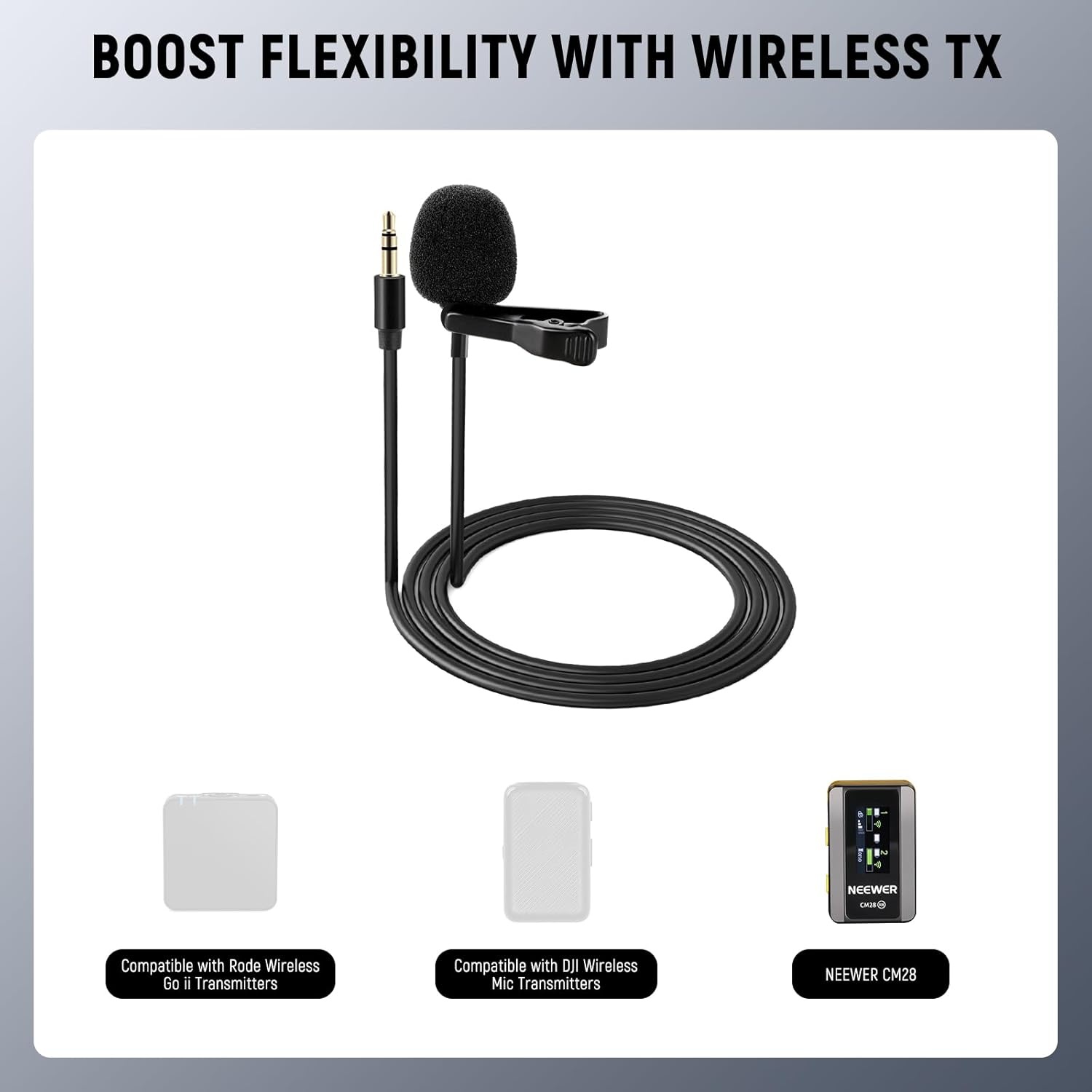 Lavaliermicrofoon clip-on 2 stuks bedraad omnidirectioneel condensator 3,5 mm TRS 1,2 m kabel voor camera, smartphone, DJI & Rode Wireless GO II